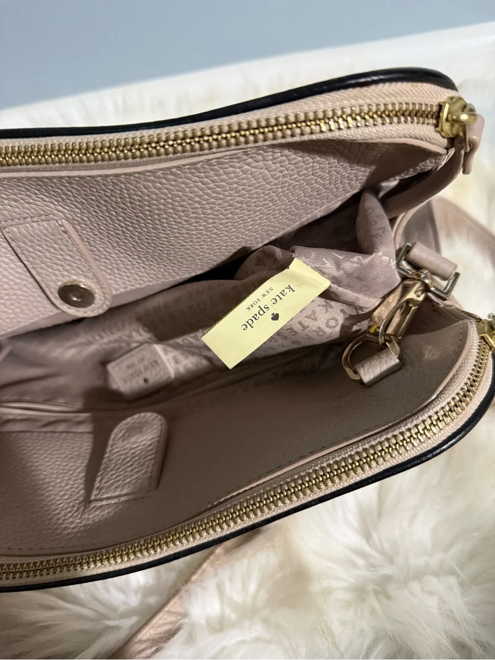 Kate Spade Pebbled Leather Dome Satchel Allyn Chester — Taupe